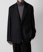 画像をギャラリービューアに読み込む, ATTACHMENT アタッチメントのWASHABLE WO/PE STRETCH SAXONY OVERSIZED LIGHT JACKET - BLACK 公式通販サイトsession福岡セレクトショップ
