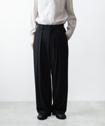 画像をギャラリービューアに読み込む, ATTACHMENT アタッチメントのWO/TA STRETCH TRO 1TUCK WIDE TROUSERS - BLACKの公式通販サイトsession福岡セレクトショップ
