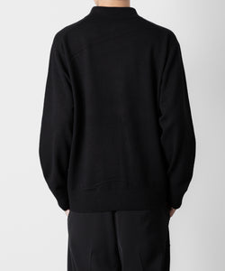 ATTACHMENT アタッチメントのBRITISH WO KNIT POLO  PULLOVER L/S - BLACK 公式通販サイトsession福岡セレクトショップ