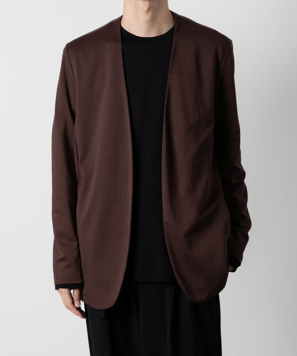 ATTACHMENT アタッチメントのCOTTON DOUBLE FACE COLLARLESS CARDIGAN - BORDEAUX 公式通販サイトsession福岡セレクトショップ