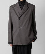 画像をギャラリービューアに読み込む, ATTACHMENT アタッチメントのWO GABARDINE PEAK LAPEL JACKET - D.GRAY の公式通販サイトsession福岡セレクトショップ
