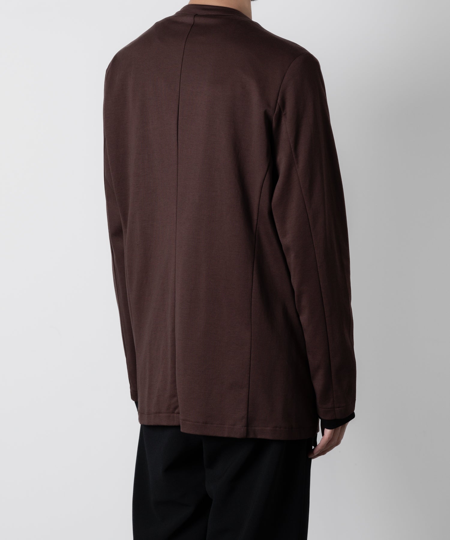 ATTACHMENT アタッチメントのCOTTON DOUBLE FACE COLLARLESS CARDIGAN - BORDEAUX 公式通販サイトsession福岡セレクトショップ