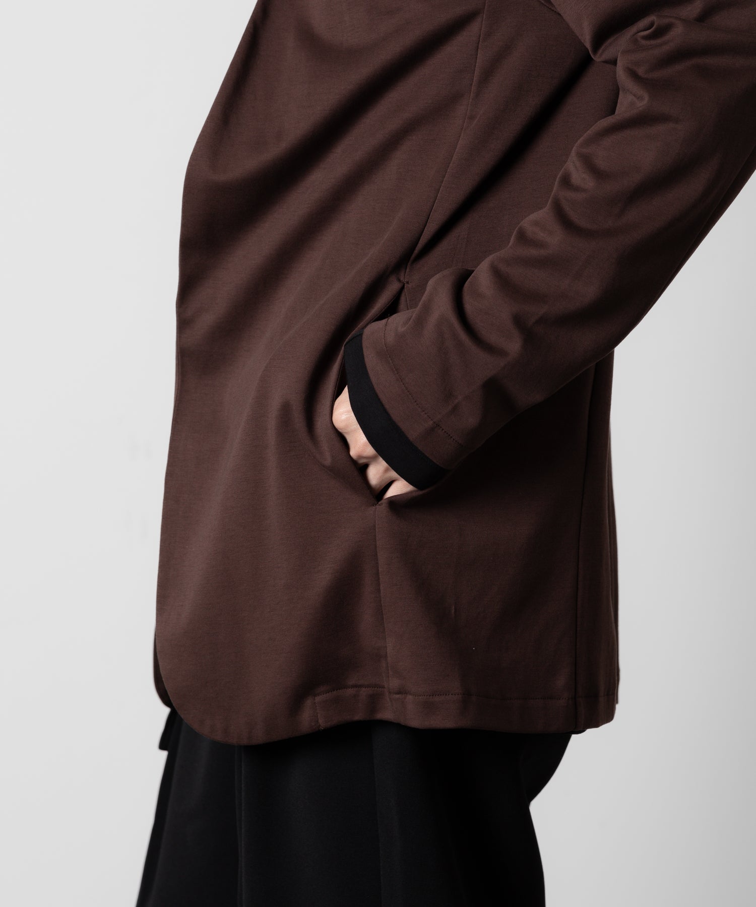 ATTACHMENT アタッチメントのCOTTON DOUBLE FACE COLLARLESS CARDIGAN - BORDEAUX 公式通販サイトsession福岡セレクトショップ