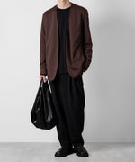 画像をギャラリービューアに読み込む, ATTACHMENT アタッチメントのCOTTON DOUBLE FACE COLLARLESS CARDIGAN - BORDEAUX 公式通販サイトsession福岡セレクトショップ
