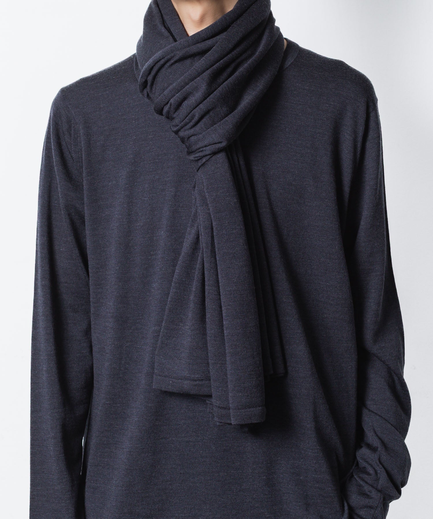 ATTACHMENT アタッチメント × JOHN SMEDLEYの× JOHN SMEDLEY MERINO EXTRAFINE WIDE STOLE - D.NAVYの公式通販サイトsession福岡セレクトショップ