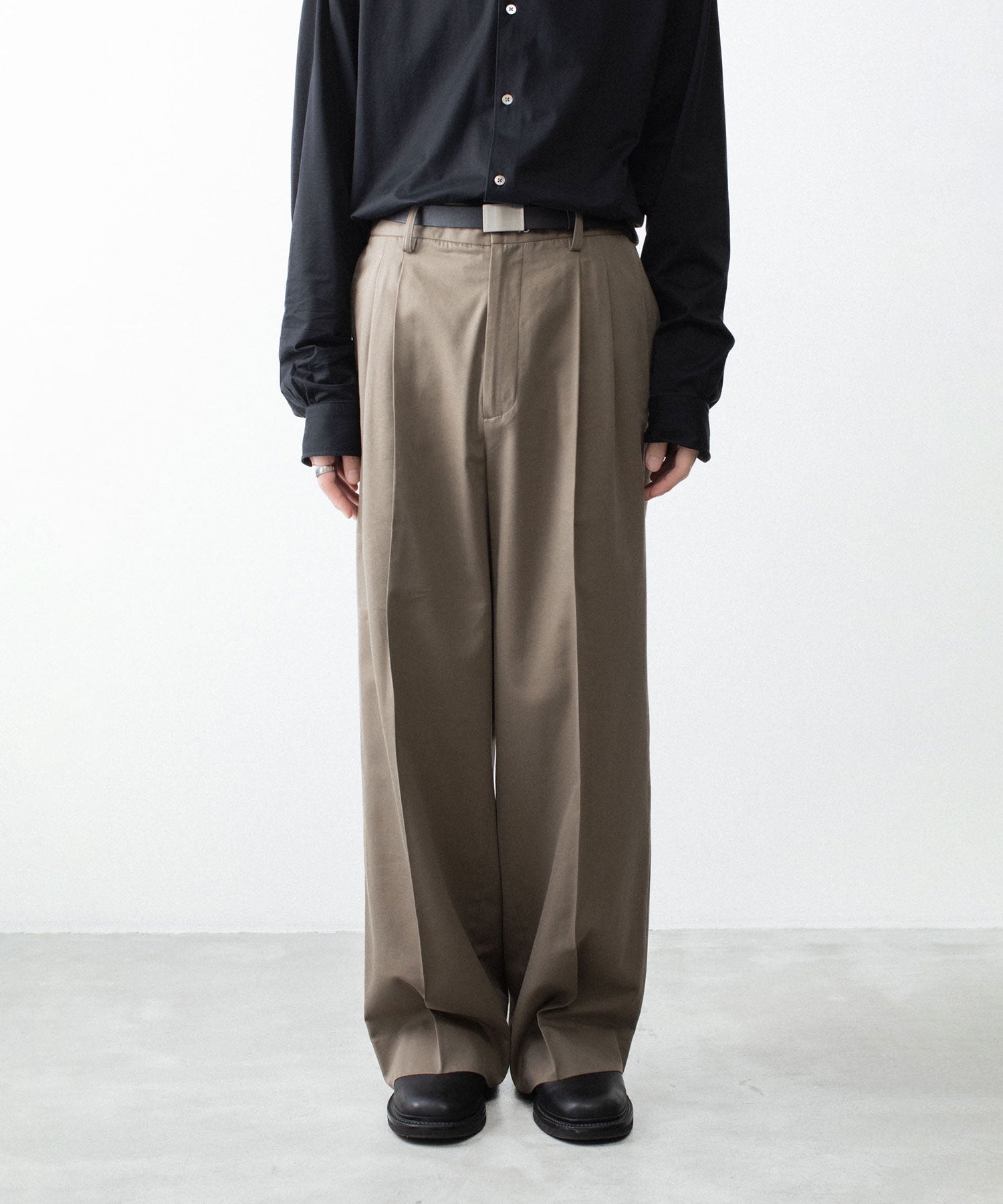 ssstein / シュタイン】COTTON RAYON EASY LONG WIDE TROUSERS - BEIGE
