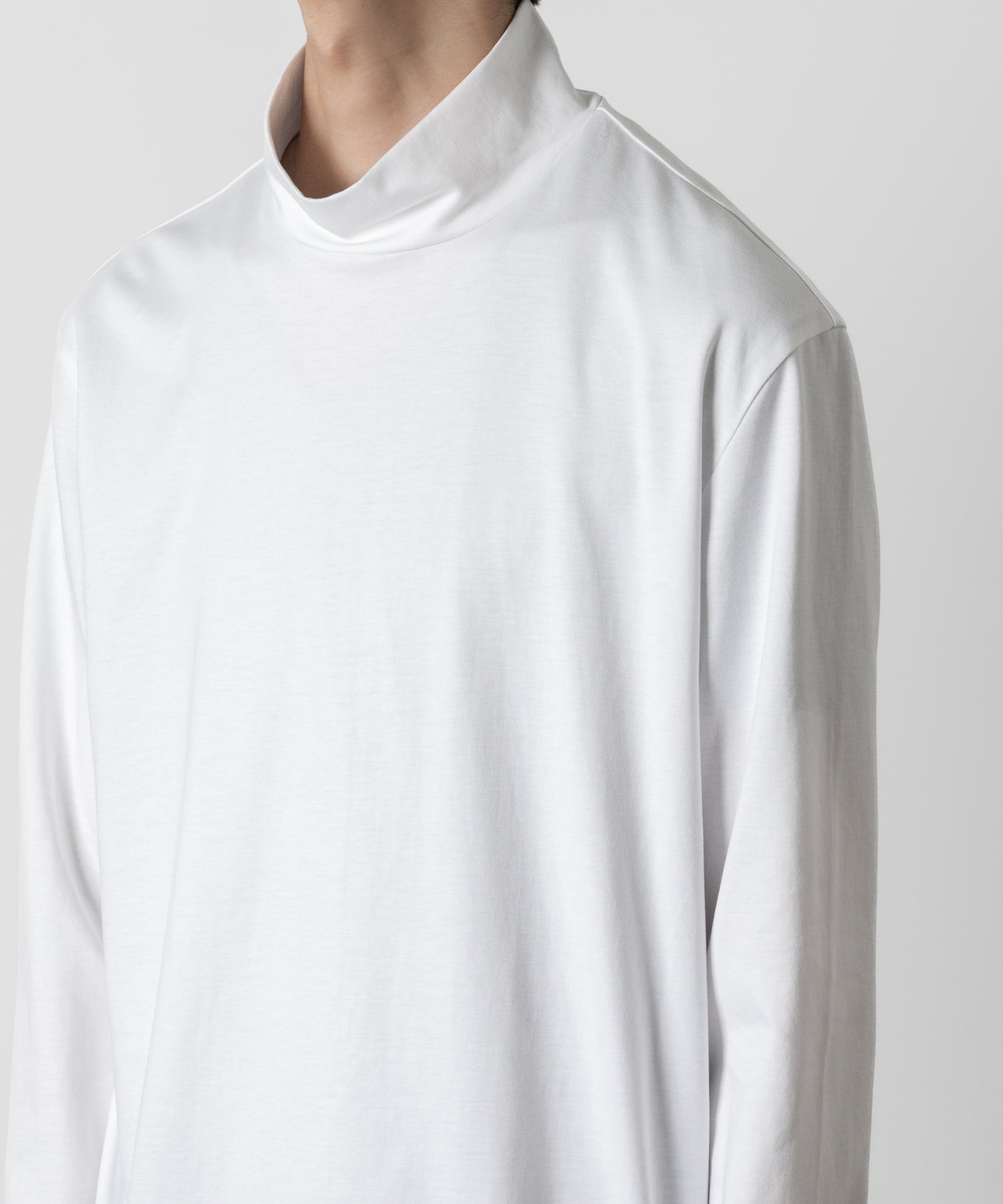 ATTACHMENT アタッチメントのCOTTON DOUBLE FACE SLIM FIT HIGHNECK L/S TEE - WHITE 公式通販サイトsession福岡セレクトショップ