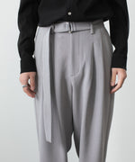 画像をギャラリービューアに読み込む, ATTACHMENT アタッチメントのPE STRETCH DOUBLE CLOTH BELTED WIDE TAPERED TROUSERS - L.GRAYの公式通販サイトsession福岡セレクトショップ
