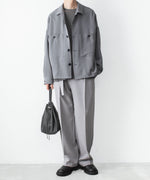 画像をギャラリービューアに読み込む, 【 ATTACHMENT 】PE STRETCH DOUBLE CLOTH BELTED STRAIGHT TROUSERS - L.GRAY
