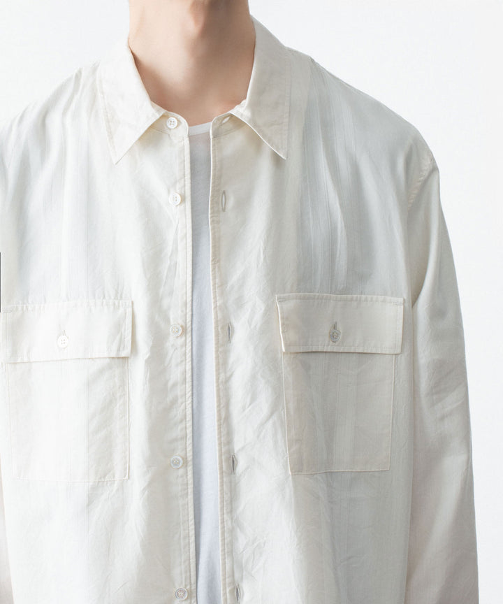 ATTACHMENT アタッチメントのCO/TEN JACQUARD LAWN PATCH POCKET L/S SHIRT - S.OFF WHITEの公式通販サイトsession福岡セレクトショップ