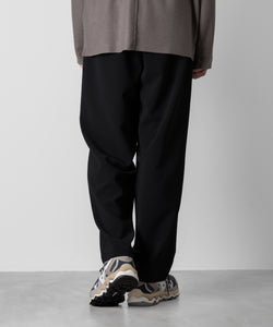 ATTACHMENT アタッチメントのPE STRETCH DOUBLE CLOTH BELTED TAPERED FIT TROUSERS - BLACK 公式通販サイトsession福岡セレクトショップ