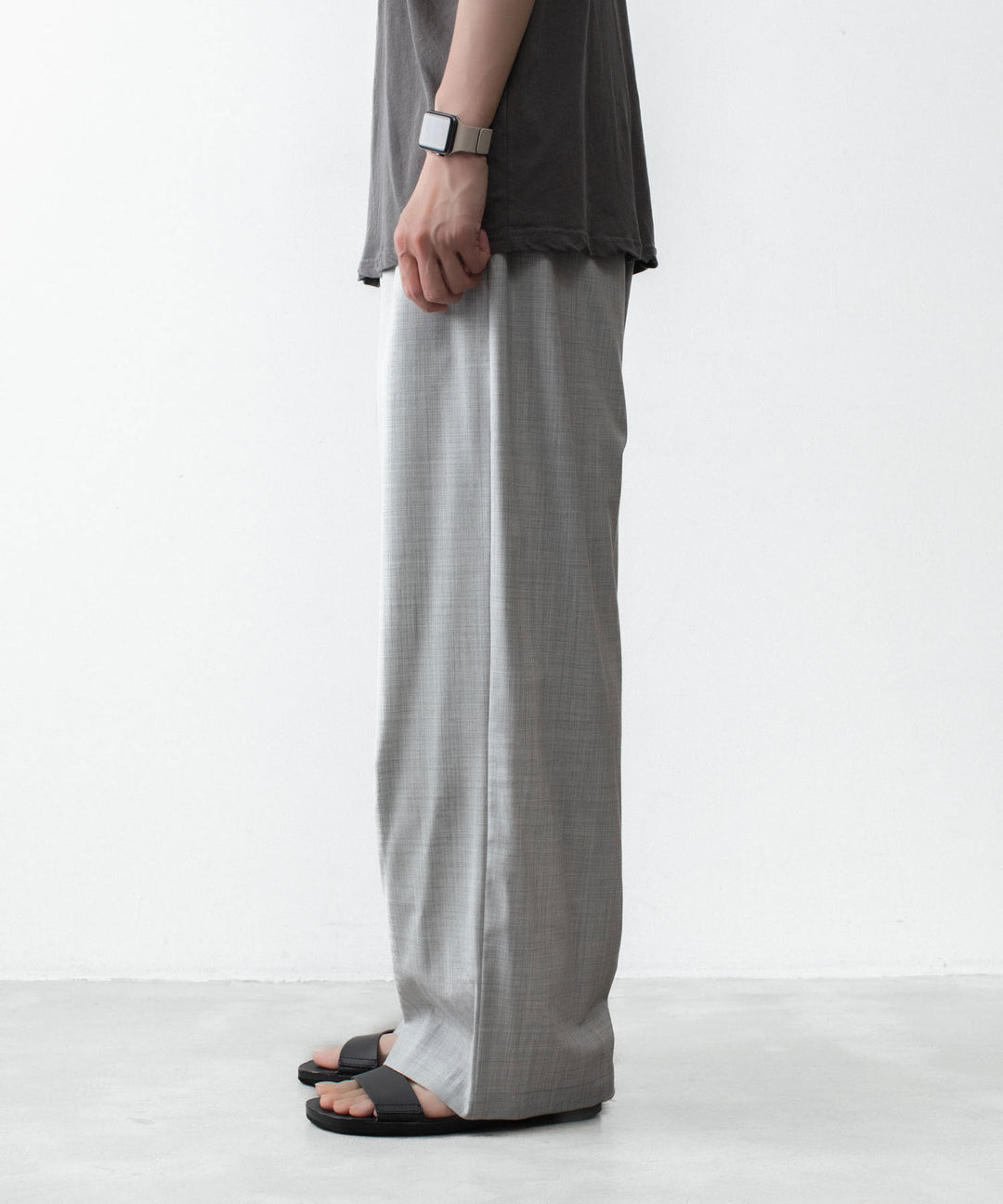 ATTACHMENT アタッチメントのWO/TA STRETCH TRO 1TUCK WIDE TROUSERS - X.GRAYの公式通販サイトsession福岡セレクトショップ