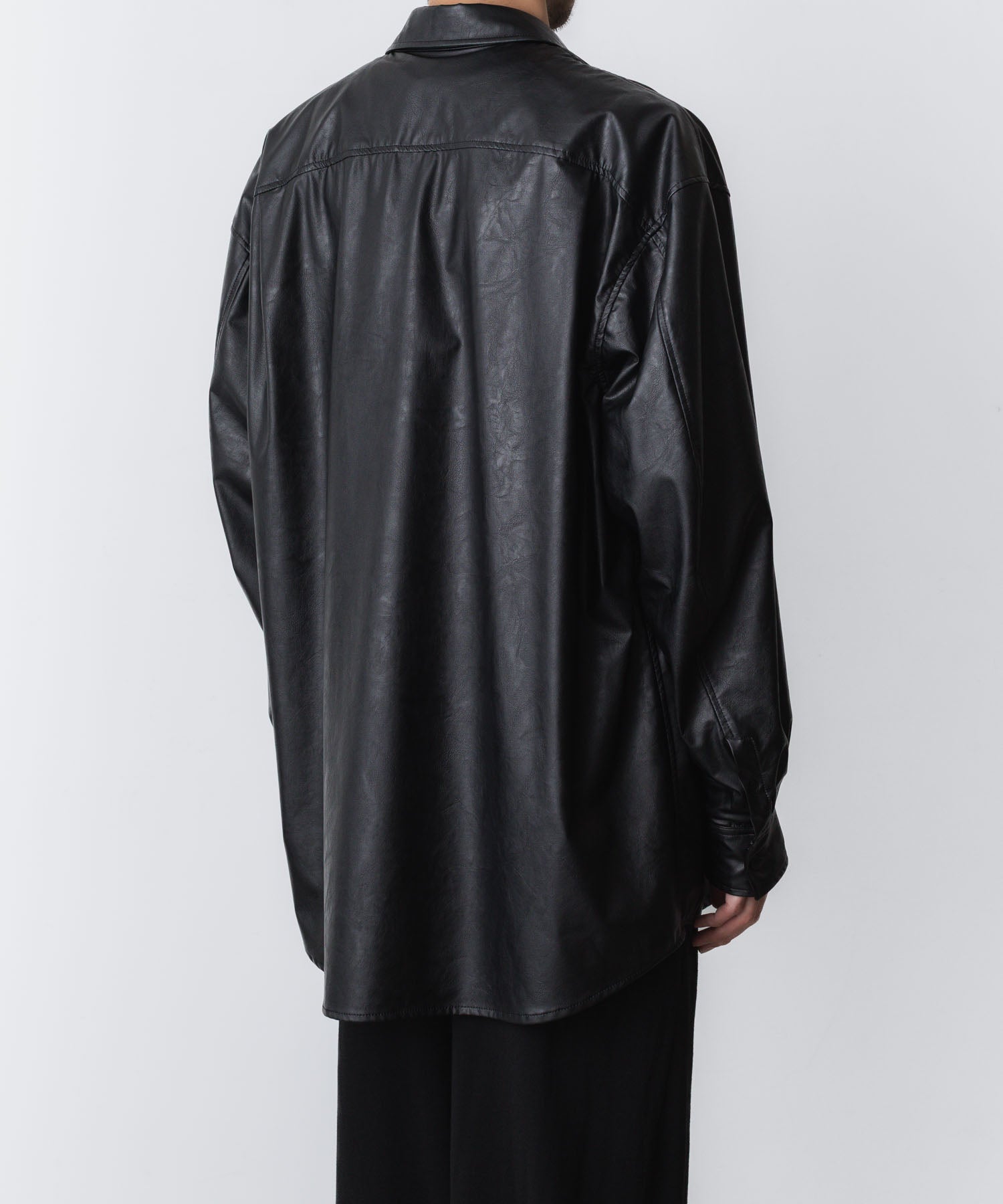 VEIN-ヴェイン SYNTHETIC LEATHER L/S SHIRTのBLACK 公式通販サイトsession福岡セレクトショップ
