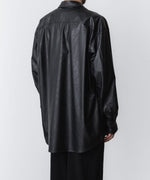 画像をギャラリービューアに読み込む, VEIN-ヴェイン SYNTHETIC LEATHER L/S SHIRTのBLACK 公式通販サイトsession福岡セレクトショップ
