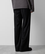 画像をギャラリービューアに読み込む, ATTACHMENT アタッチメントのWASHABLE WO/PE STRETCH SAXONY BELTED WIDE TROUSERS - BLACK 公式通販サイトsession福岡セレクトショップ
