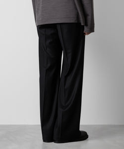 ATTACHMENT アタッチメントのWASHABLE WO/PE STRETCH SAXONY BELTED WIDE TROUSERS - BLACK 公式通販サイトsession福岡セレクトショップ