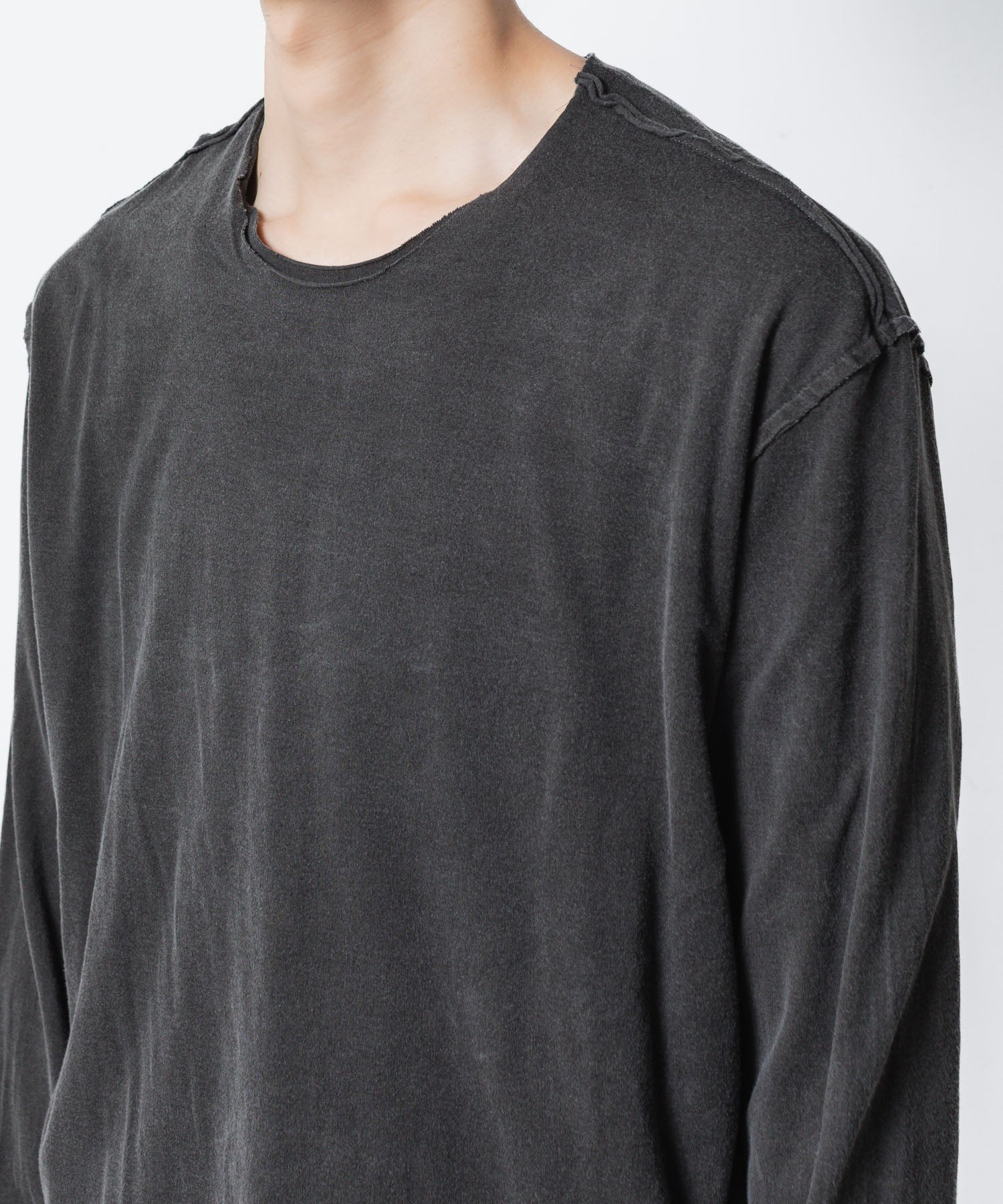 ATTACHMENT アタッチメントの80/2 PIMA CO JERSEY SLIM FIT LAYERED L/S TEE - X.BLACKの公式通販サイトsession福岡セレクトショップ