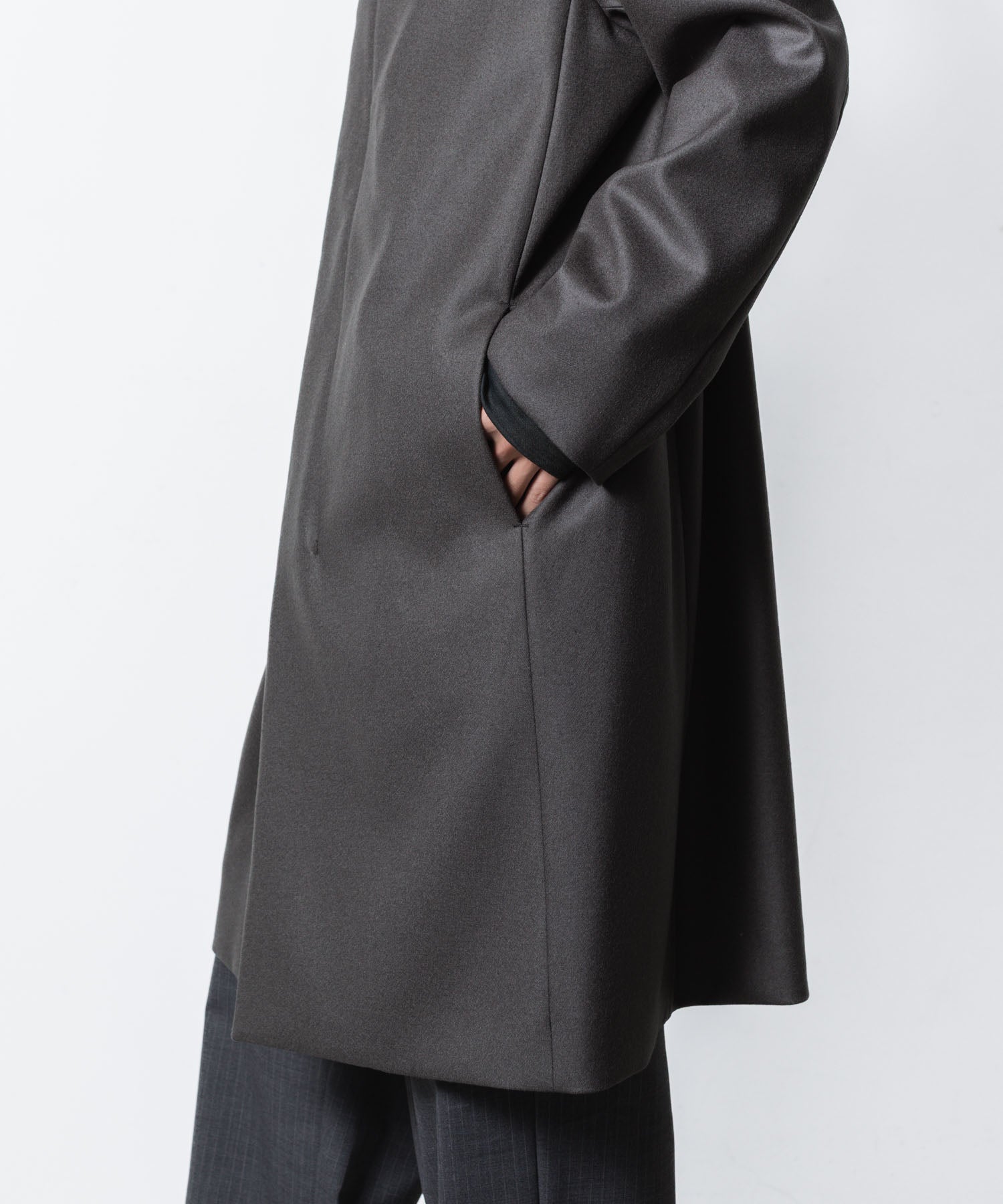 ATTACHMENT / EXCLUSIVE ITEMアタッチメントの2/90 SUPER120S MALTON ZIPUP HOODED COAT - D.GRAYの公式通販サイトsession福岡セレクトショップ