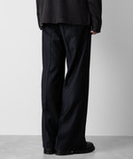 画像をギャラリービューアに読み込む, ATTACHMENT アタッチメントのWASHABLE WO/PE STRETCH SAXONY BELTED WIDE TROUSERS - NAVY 公式通販サイトsession福岡セレクトショップ
