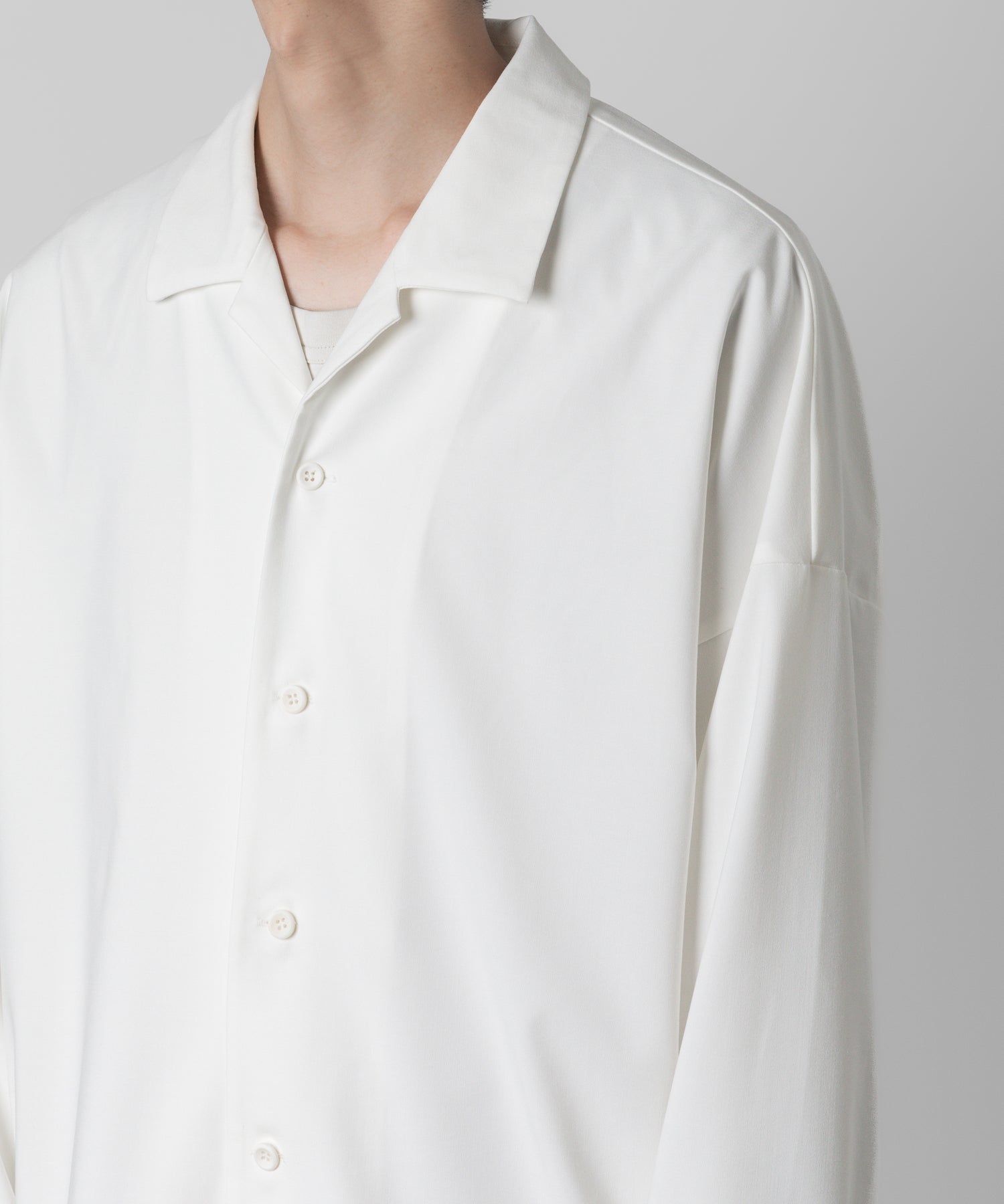 ATTACHMENT アタッチメントのPE/RY STRETCH TROPICAL OVERSIZED OPENCOLLAR L/S SHIRT - WHITE 公式通販サイトsession福岡セレクトショップ