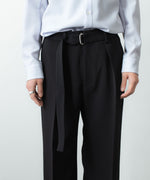 画像をギャラリービューアに読み込む, ATTACHMENT アタッチメントのPE STRETCH DOUBLE CLOTH BELTED STRAIGHT TROUSERS - BLACKの公式通販サイトsession福岡セレクトショップ
