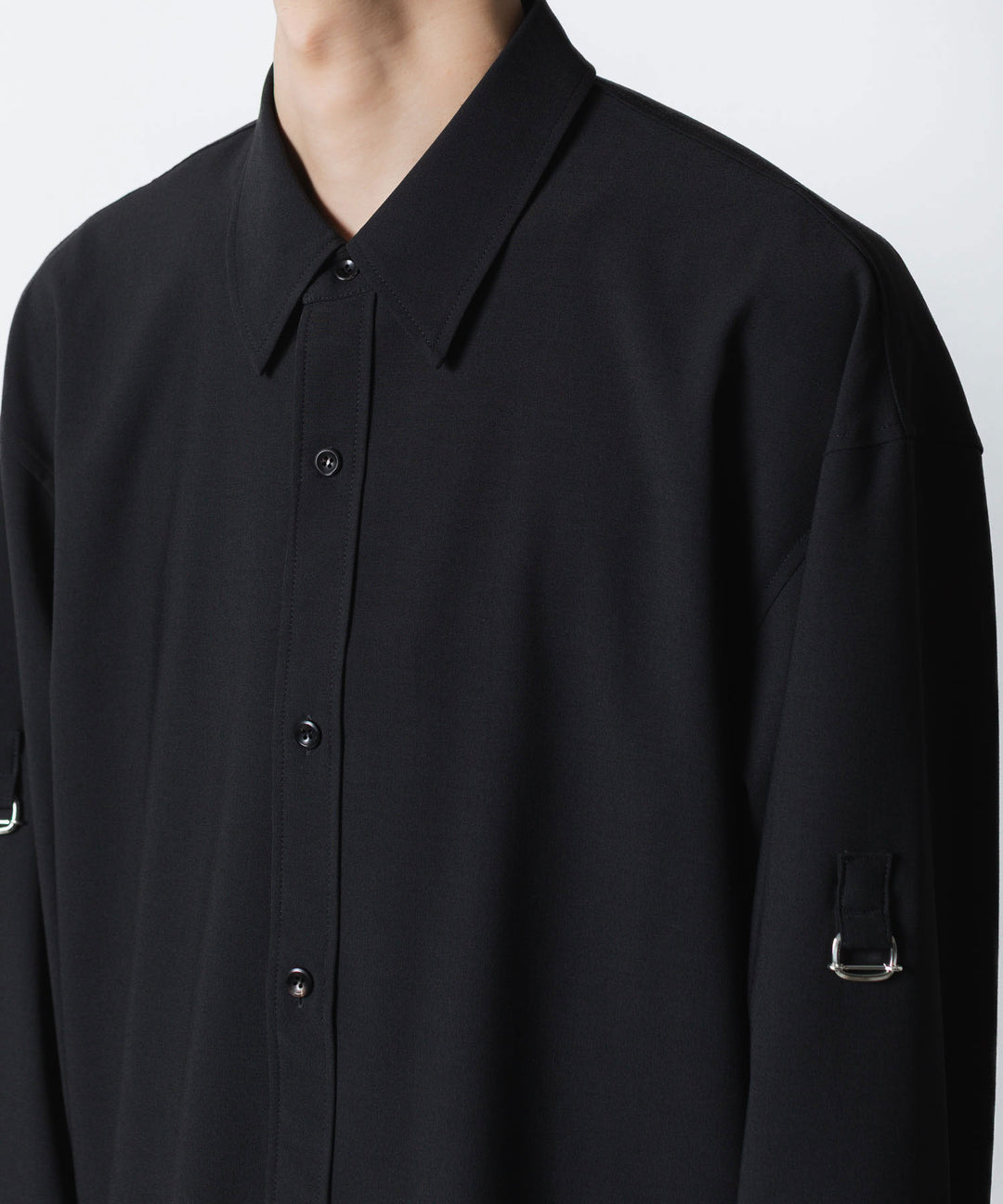 ATTACHMENT アタッチメントのPE/RY STRETCH TROPICAL STRAP SLEEVE L/S SHIRT - BLACKの公式通販サイトsession福岡セレクトショップ