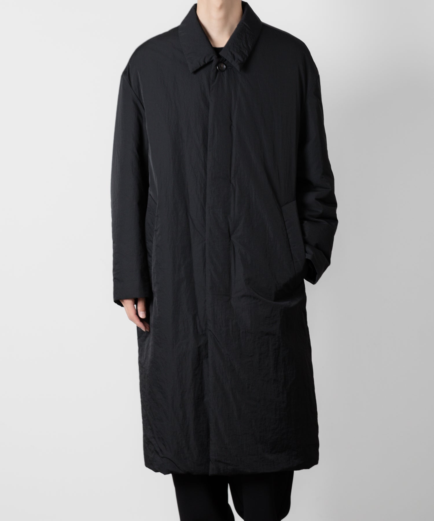 ATTACHMENT アタッチメントのNY TAFFETA PADDING BALLCOLLAR COAT - BLACK 公式通販サイトsession福岡セレクトショップ