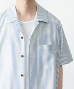 画像をギャラリービューアに読み込む, ATTACHMENT アタッチメントのWO/PE STRIPE OPEN COLLAR S/S SHIRT - S.BLUEの公式通販サイトsession福岡セレクトショップ
