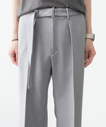 画像をギャラリービューアに読み込む, ATTACHMENT アタッチメントのPE STRETCH DOUBLE CLOTH BELTED STRAIGHT TROUSERS - L.GRAYの公式通販サイトsession福岡セレクトショップ
