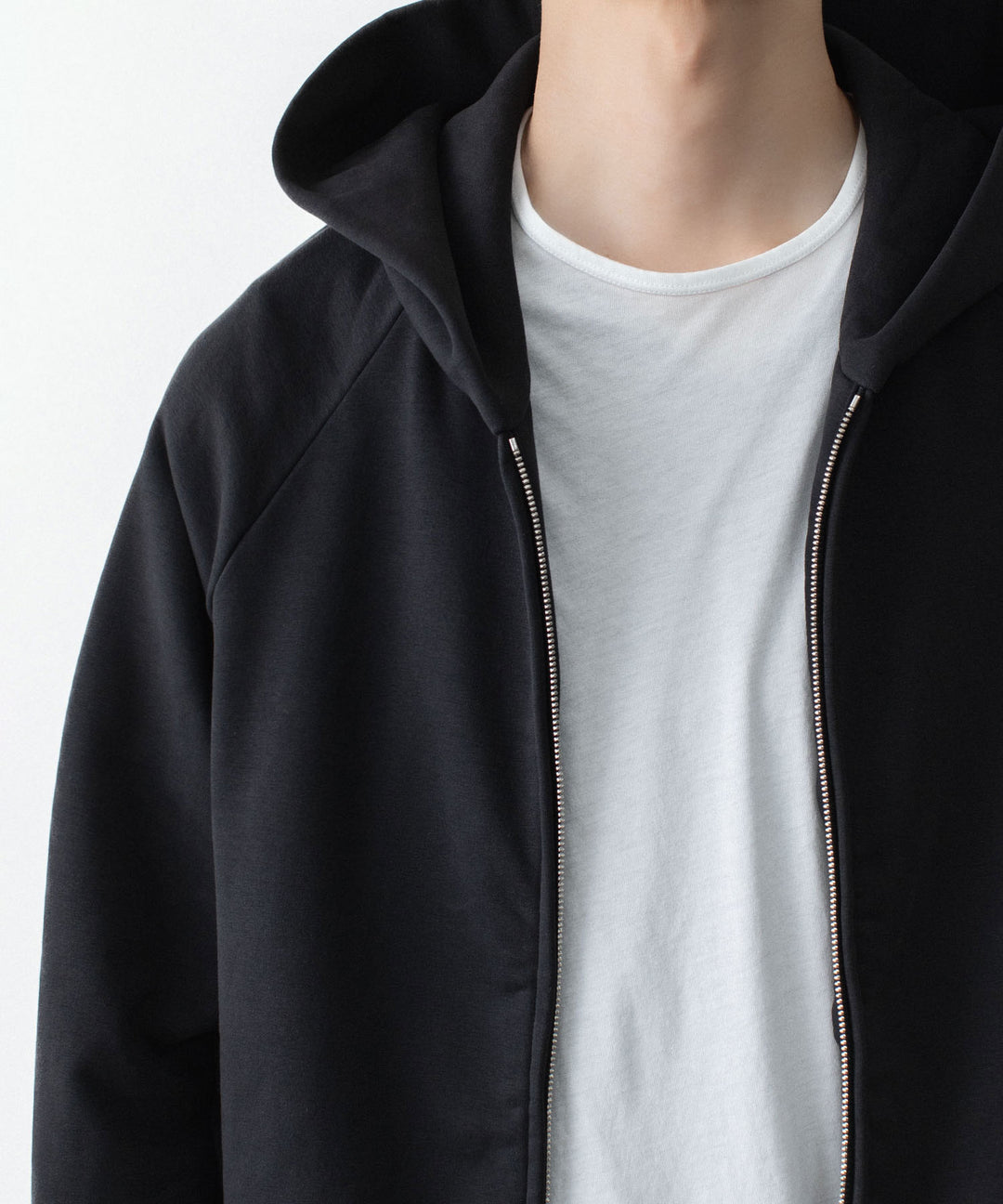 ATTACHMENT アタッチメントのCO STRETCH TERRY ZIP UP HOODIE - BLACKの公式通販サイトsession福岡セレクトショップ