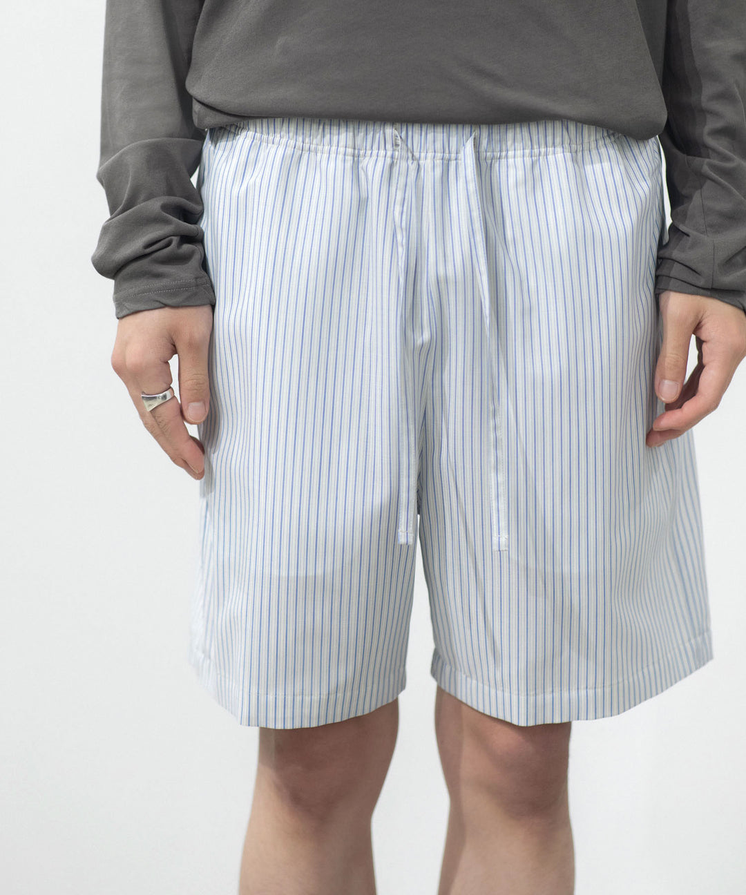 ATTACHMENT アタッチメントのWO/PE STRIPE EASY SHORTS - S.BLUEの公式通販サイトsession福岡セレクトショップ