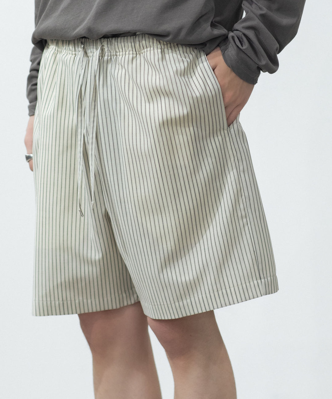 ATTACHMENT アタッチメントのWO/PE STRIPE EASY SHORTS - S.GRAYの公式通販サイトsession福岡セレクトショップ
