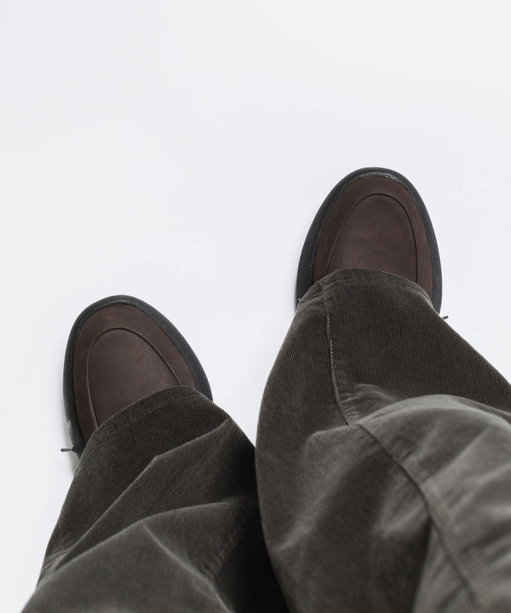 VEIN ヴェインのCOW LEATHER NUBUCK OVAL SOLE  TRAINER - BROWNの公式通販サイトsession福岡セレクトショップ