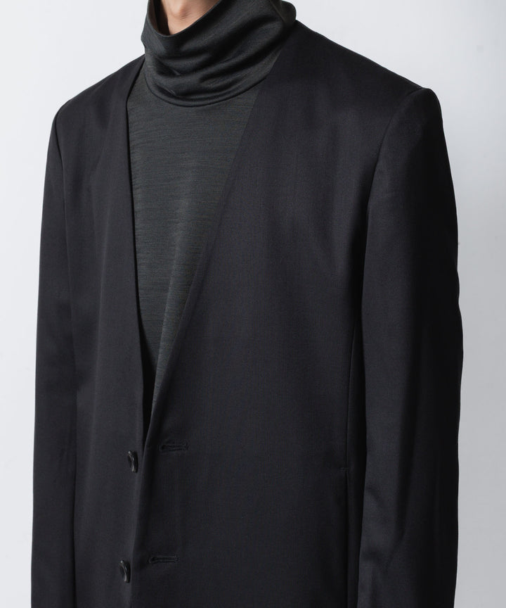 ATTACHMENT アタッチメントのT/W/SI STRETCH GABARDINE COLLARLESS JKT - BLACKの公式通販サイトsession福岡セレクトショップ