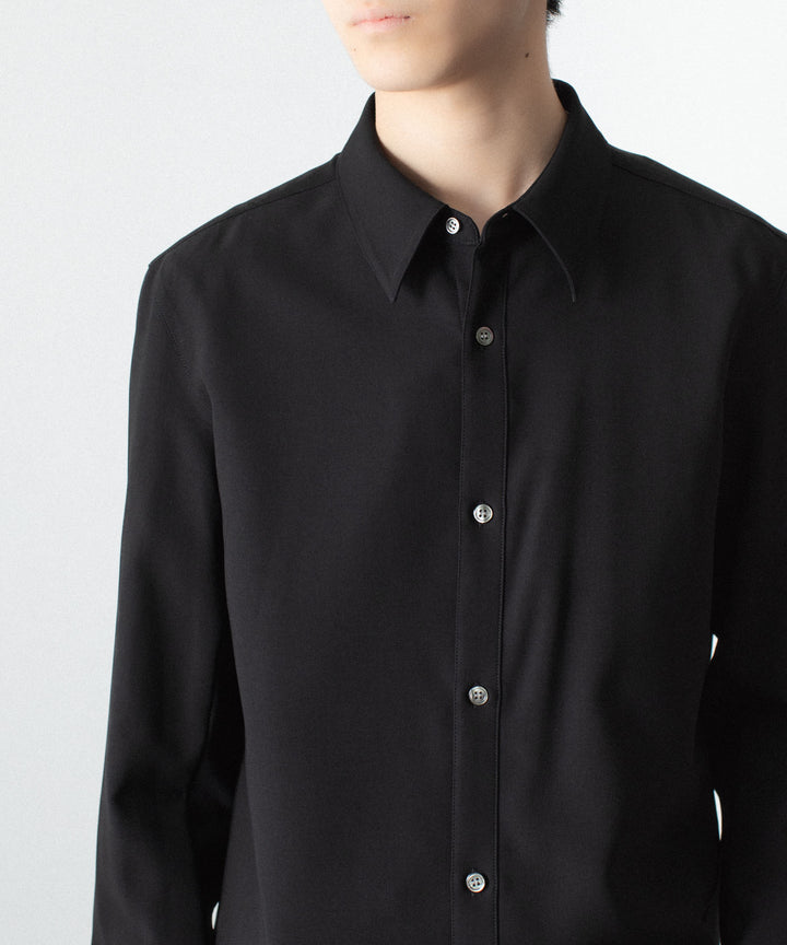 ATTACHMENT アタッチメントのPE COMPACT TWILL REGULAR COLLAR DRESS SHIRT - BLACKの公式通販サイトsession福岡セレクトショップ