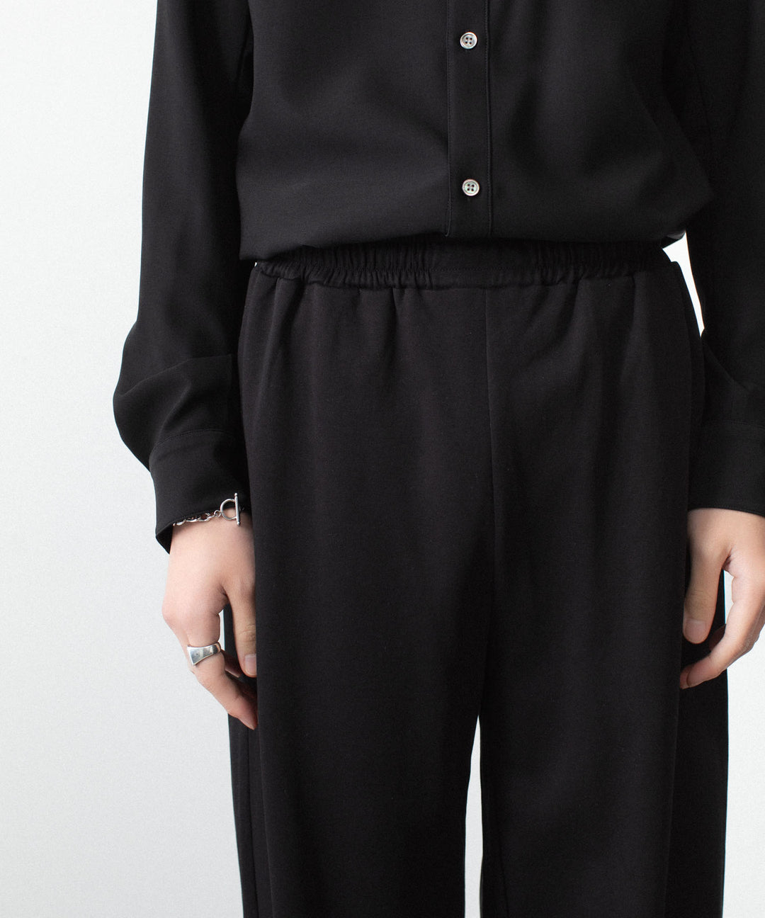 ATTACHMENT アタッチメントのCOTTON DOUBLE FACE LOUNGE TROUSERS - BLACKの公式通販サイトsession福岡セレクトショップ