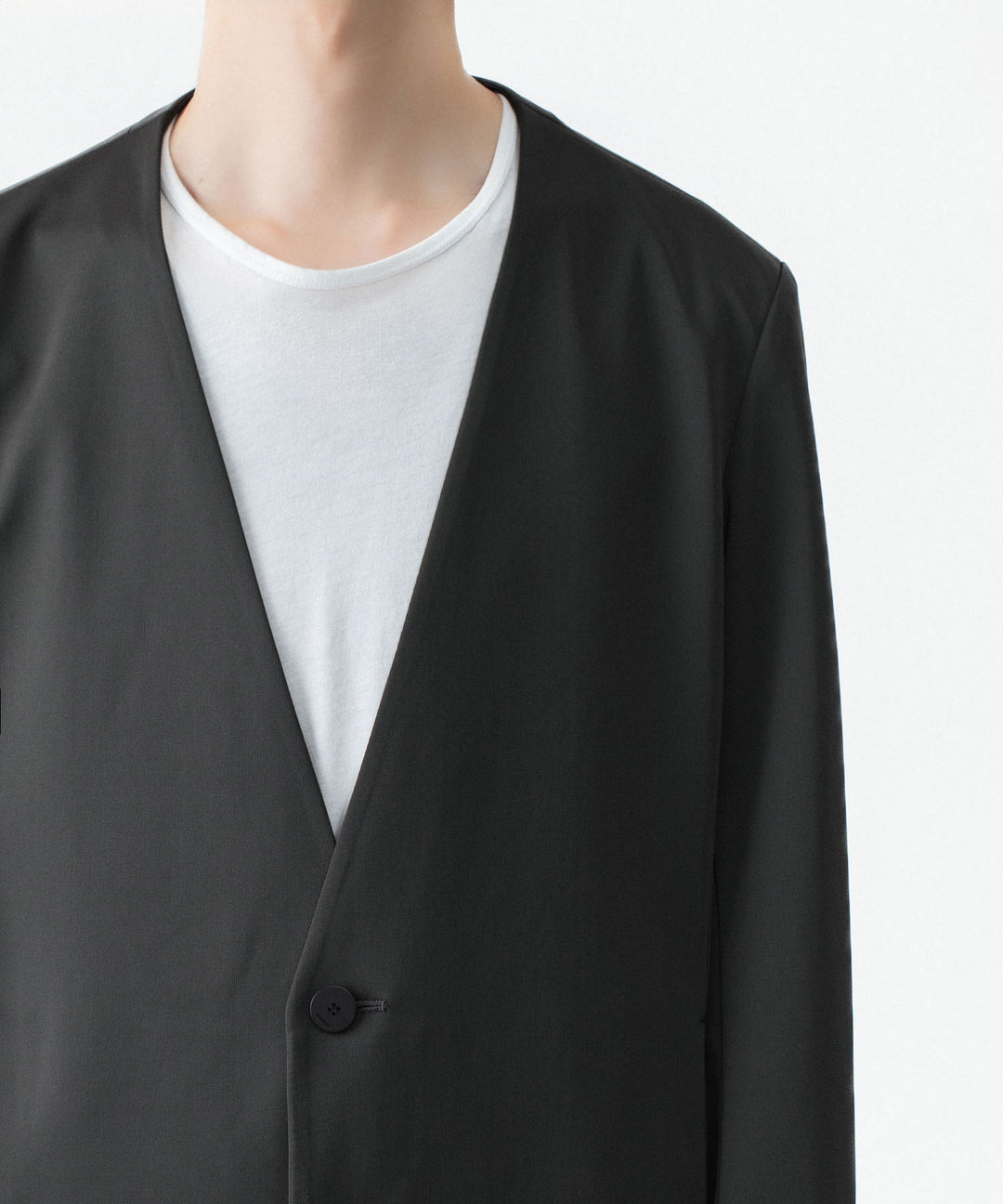 ATTACHMENT / EXCLUSIVE ITEMアタッチメントのLUCA MATTE TWIST COLLARLESS JKT - D.KHAKIの公式通販サイトsession福岡セレクトショップ