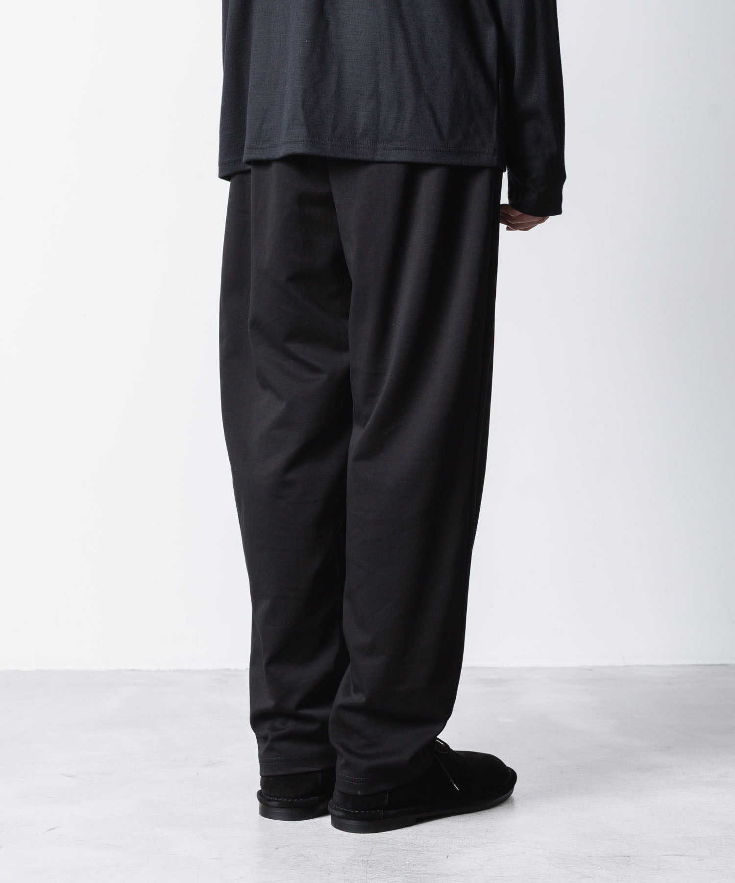 ATTACHMENT アタッチメントのCOTTON DOUBLE FACE LOUNGE TROUSERS - BLACKの公式通販サイトsession福岡セレクトショップ