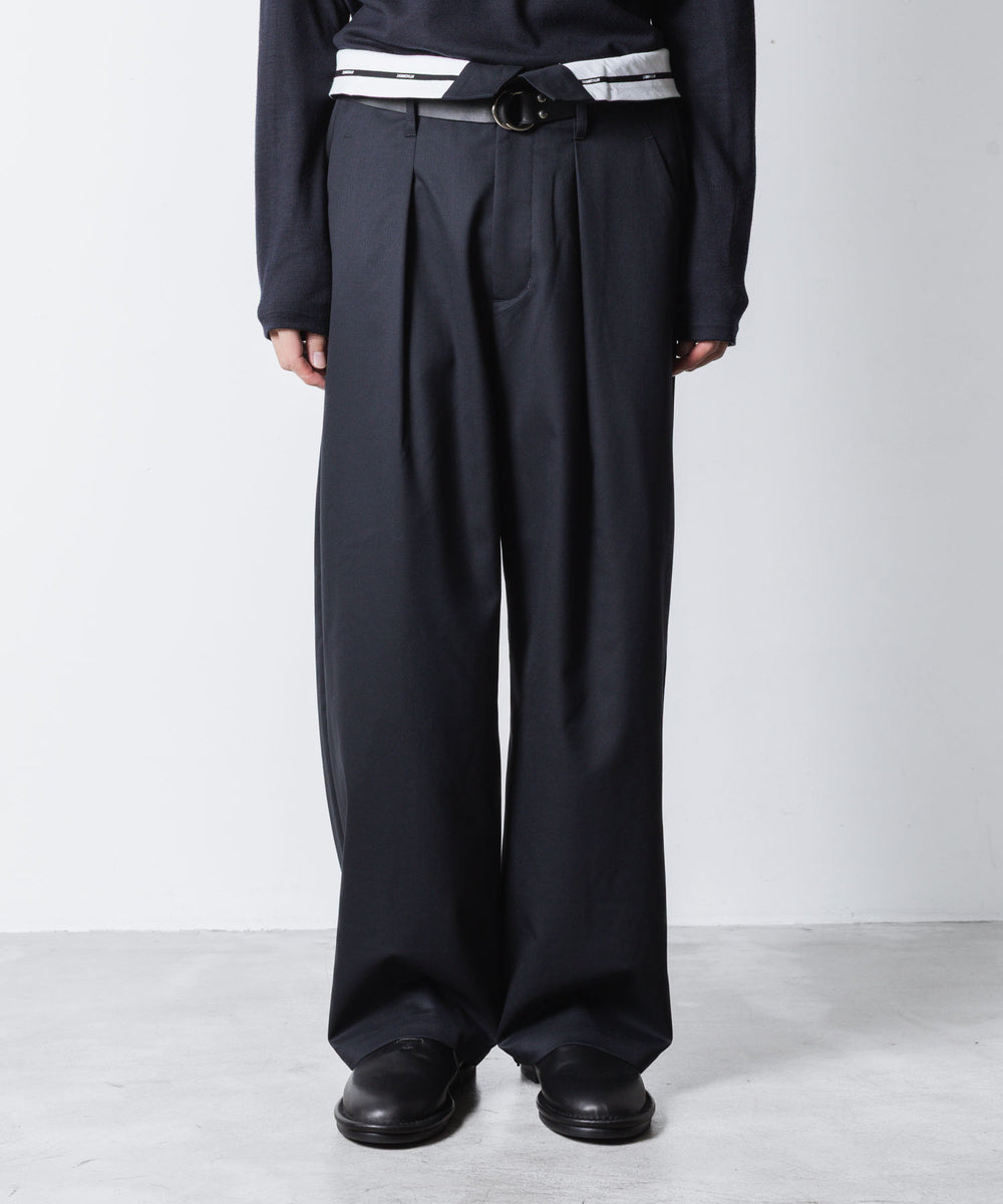 ATTACHMENT アタッチメントのT/W/SI STRETCH GABARDINE FLAP TROUSERS - D.NAVYの公式通販サイトsession福岡セレクトショップ
