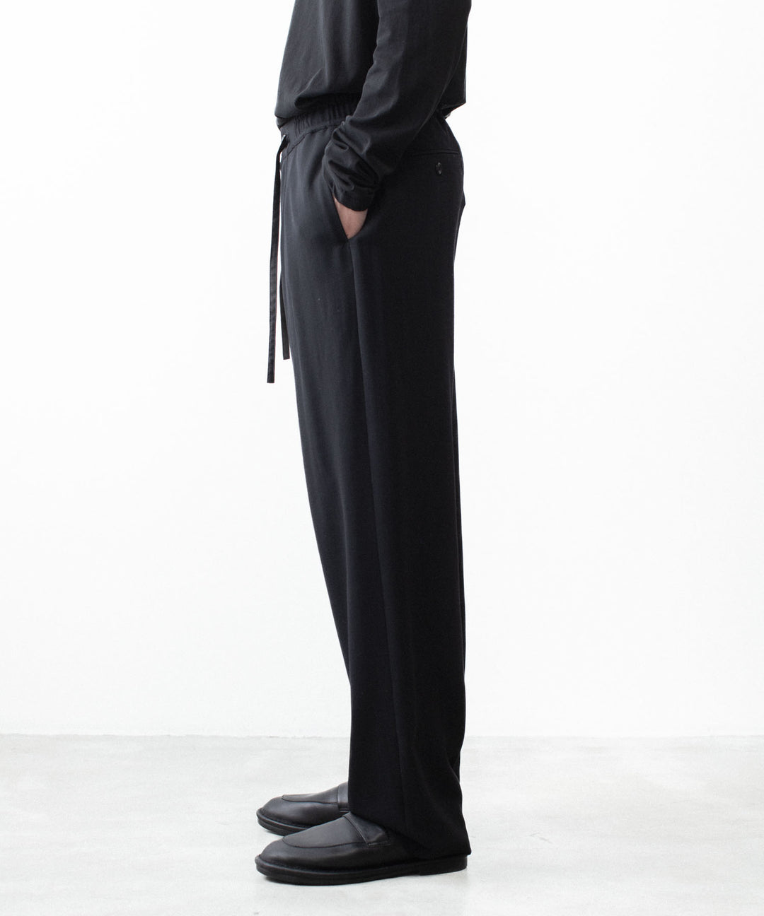 ATTACHMENT アタッチメントの2/90 WO TWIST TWILL EASY TROUSERS - BLACKの公式通販サイトsession福岡セレクトショップ