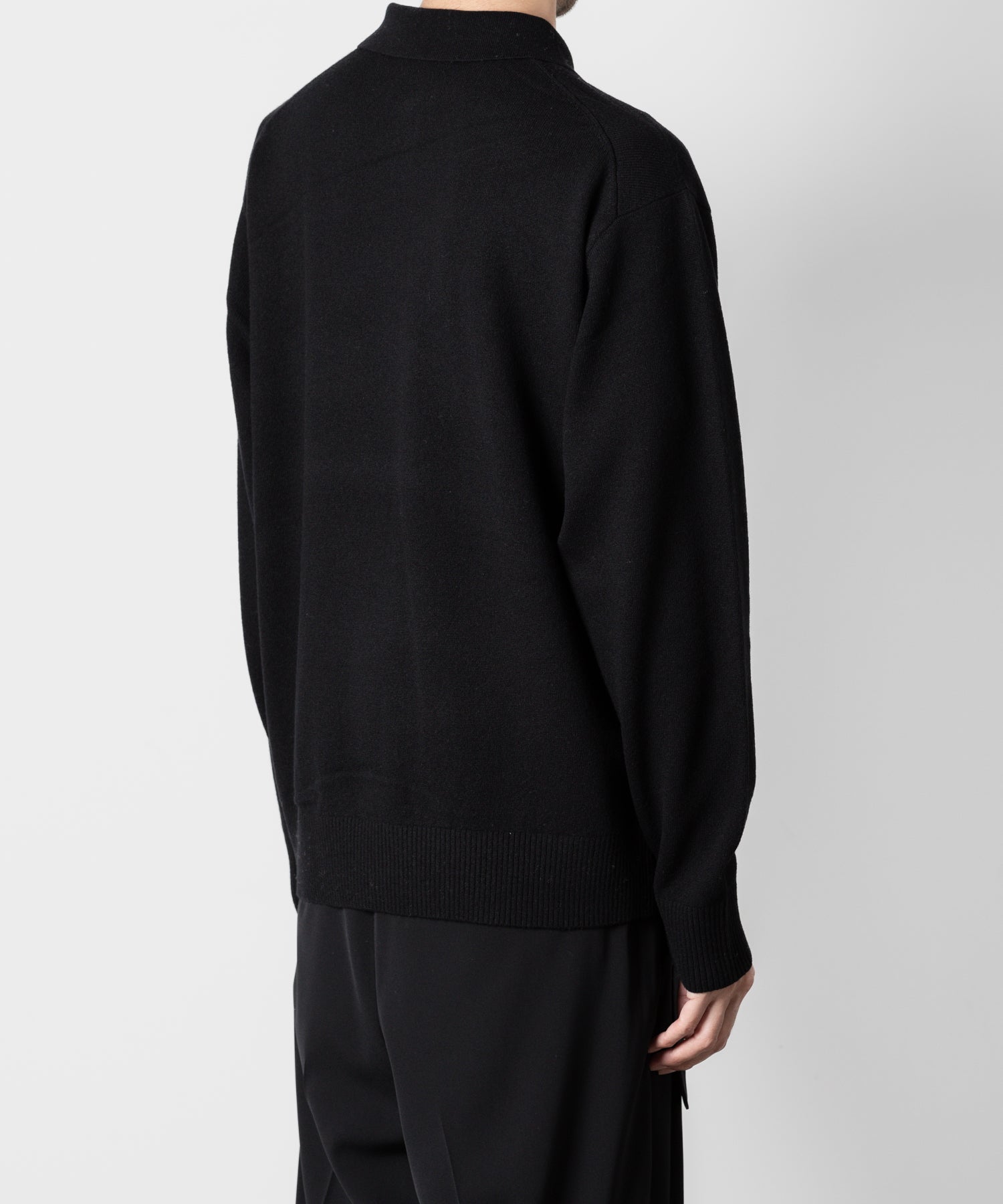 ATTACHMENT アタッチメントのBRITISH WO KNIT POLO  PULLOVER L/S - BLACK 公式通販サイトsession福岡セレクトショップ