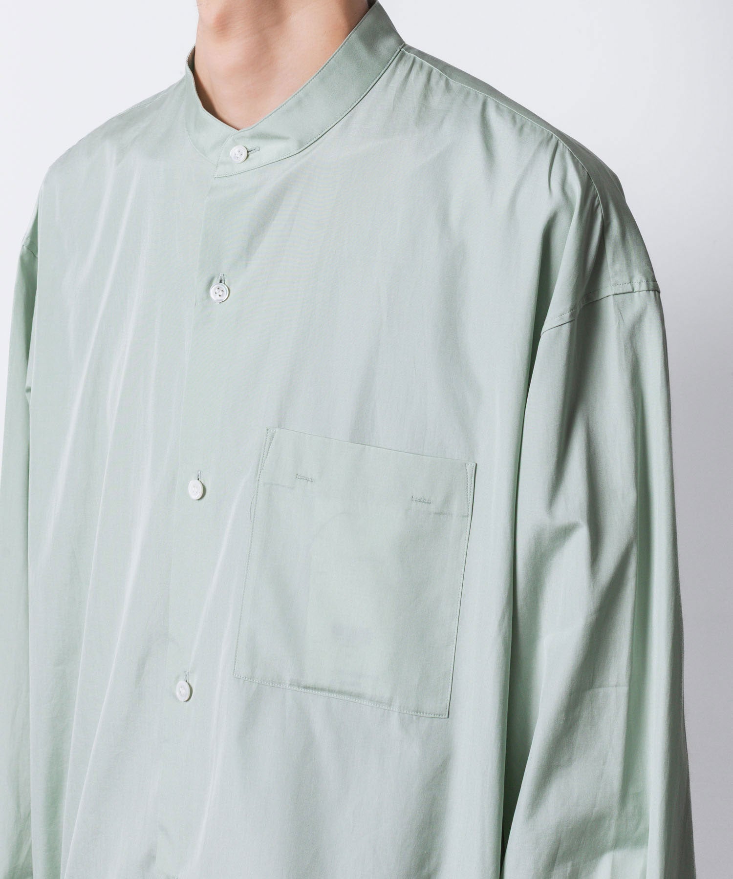 ATTACHMENT アタッチメントの140/2 GIZA BROAD BANDCOLLAR L/S SHIRT - L.GREENの公式通販サイトsession福岡セレクトショップ