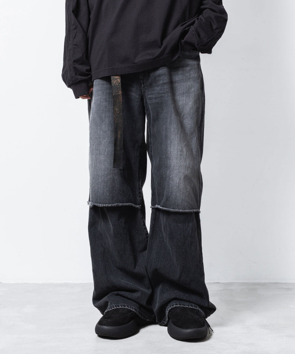 VEIN ヴェインの11OZ DENIM CUT OFF BAGGY TROUSERS - BLACKの公式通販サイトsession福岡セレクトショップ