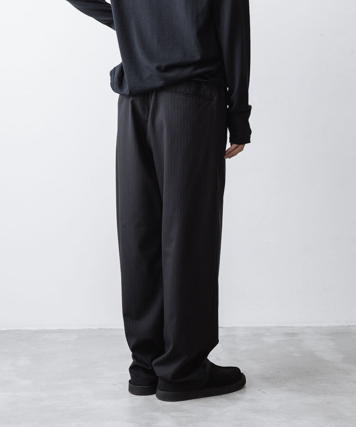 ATTACHMENT アタッチメントのT/W/SI STRETCH GABARDINE 1TUCK EASY TROUSERS - S.BLACKの公式通販サイトsession福岡セレクトショップ