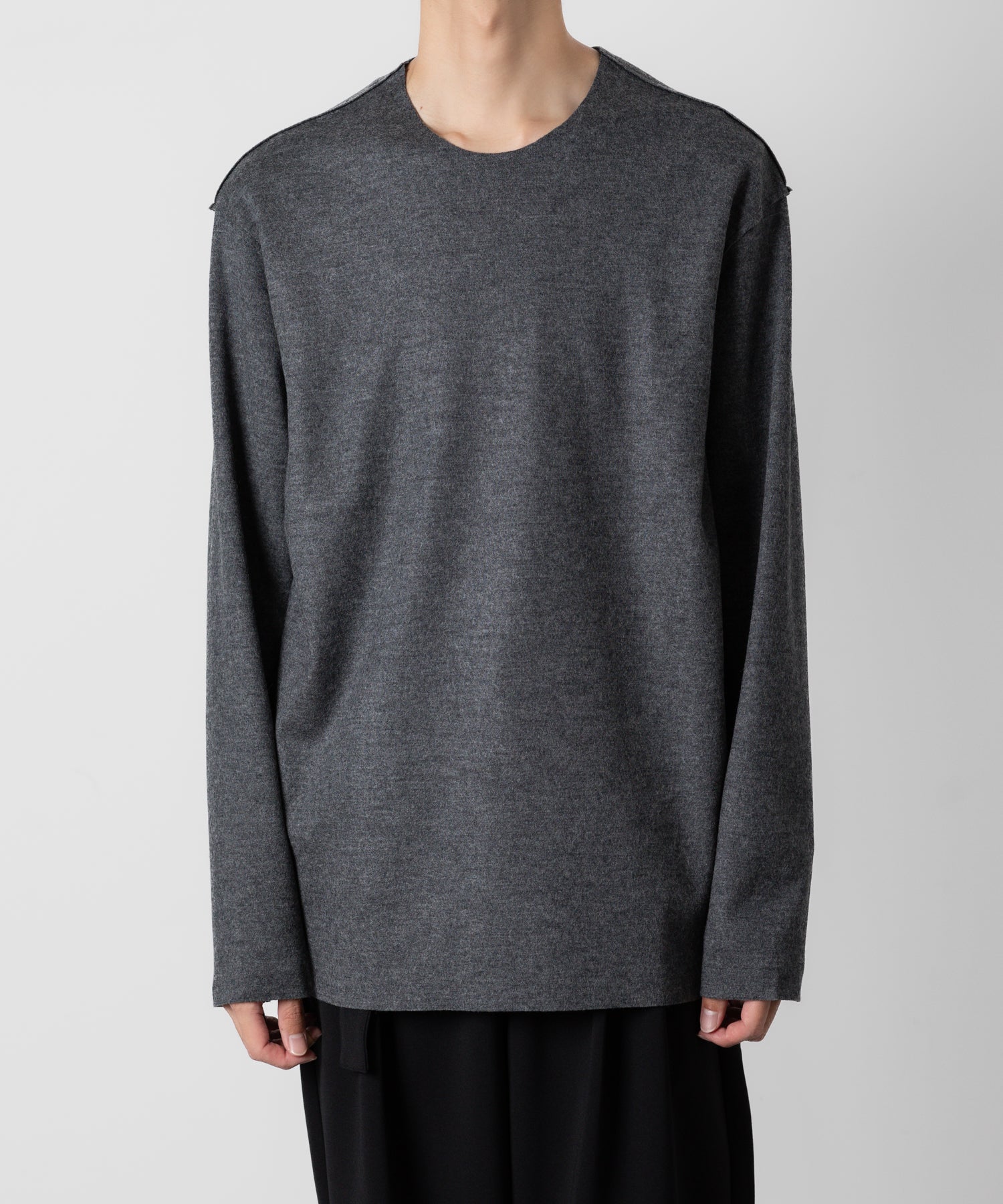 ATTACHMENT アタッチメントの限定TECH WOOL SMOOTH OVERSIZED L/S CUTOFF TEE - X.GRAYの公式通販サイトsession福岡セレクトショップ
