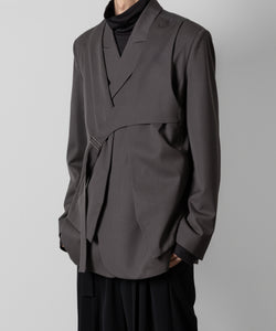 ATTACHMENT アタッチメントのWO GABARDINE PEAK LAPEL JACKET - D.GRAY の公式通販サイトsession福岡セレクトショップ