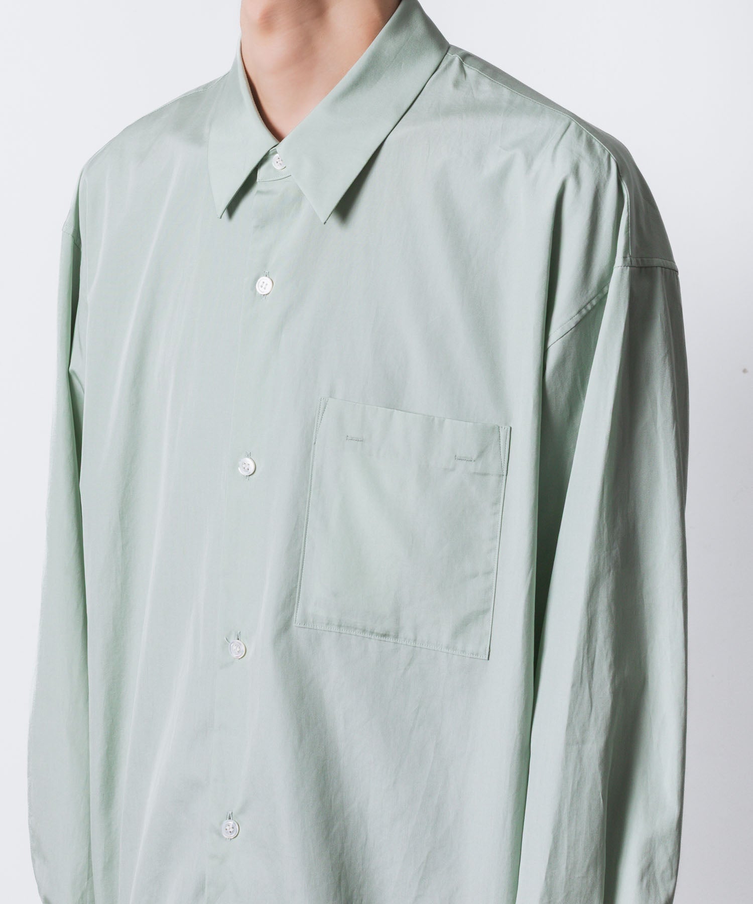 ATTACHMENT アタッチメントの140/2 GIZA BROAD L/S SHIRT - L.GREENの公式通販サイトsession福岡セレクトショップ