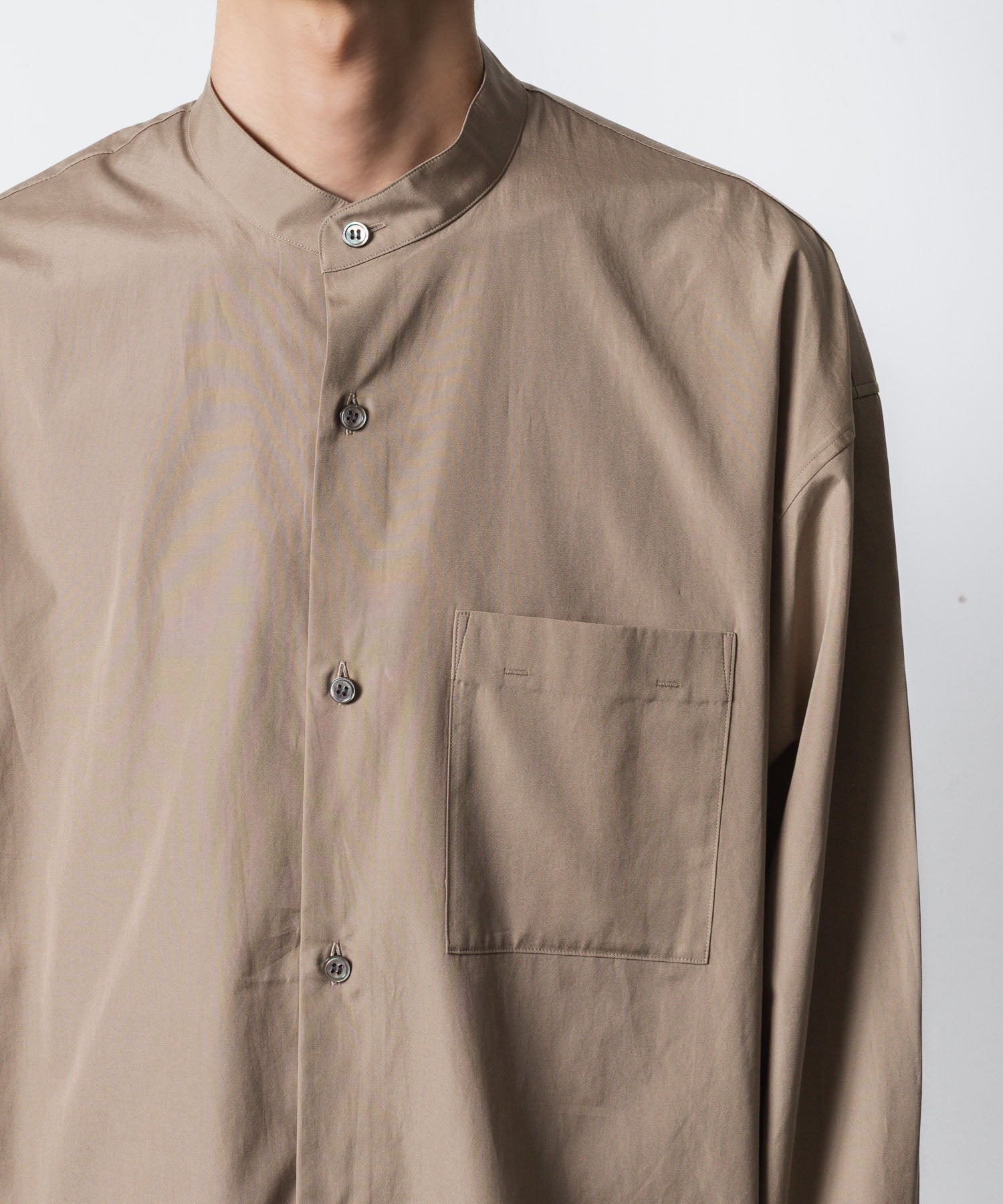 ATTACHMENT アタッチメントの140/2 GIZA BROAD BANDCOLLAR L/S SHIRT - CAMELの公式通販サイトsession福岡セレクトショップ