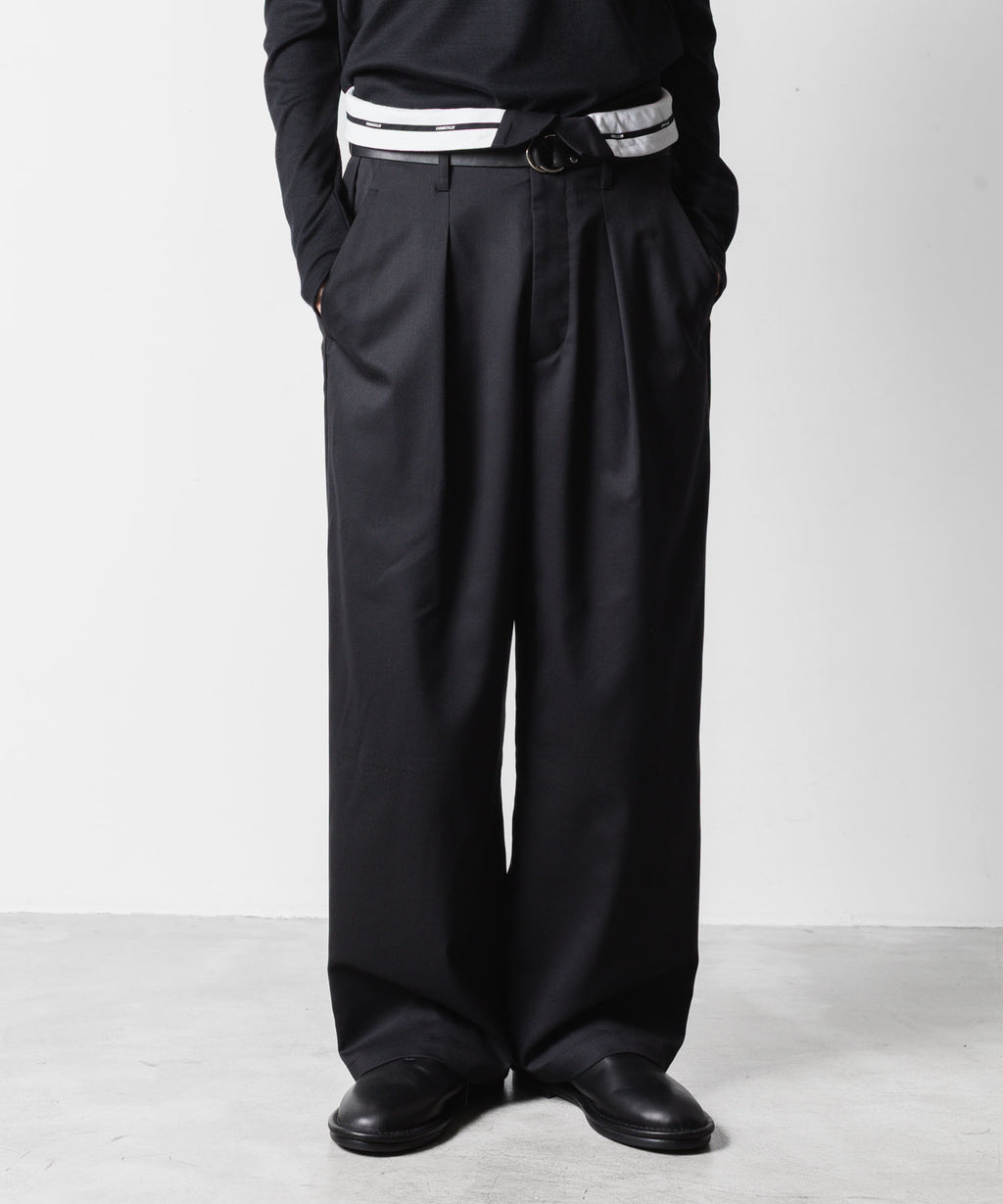 ATTACHMENT アタッチメントのT/W/SI STRETCH GABARDINE FLAP TROUSERS - BLACKの公式通販サイトsession福岡セレクトショップ