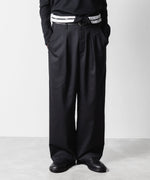 画像をギャラリービューアに読み込む, ATTACHMENT アタッチメントのT/W/SI STRETCH GABARDINE FLAP TROUSERS - BLACKの公式通販サイトsession福岡セレクトショップ
